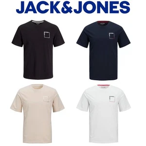 Jack & Jones Mens Short Sleeve T-Shirt Casual Crew Neck Top with Chest Logo - Picture 1 of 17