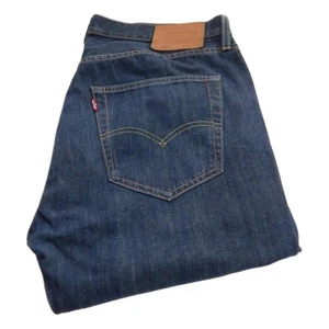 Levi Lot 501 Straight Jeans Big E Blue Waist 36 Leg 34 W36 L34 Button Fly (Q6870 - Picture 1 of 9