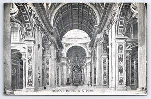 Vintage Postcard Roma Basilica di San Pietro Interior Vatican Italy - Picture 1 of 2