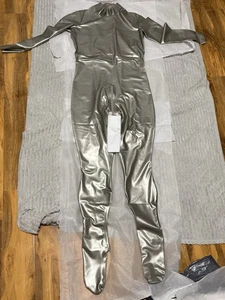 Libidex Latex Linear Catsuit In The Stunning Pearl seen Silver - Picture 1 of 5