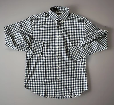 Camisa de manga larga con botones Southern Point Co. azul blanco logotipo a cuadros pequeña JBHS Foto 1 de 4