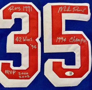 NEW YORK RANGERS LEGEND MIKE RICHTER MULTI INSCRIPTION SIGNED NHL JERSEY JSA. - Picture 1 of 5