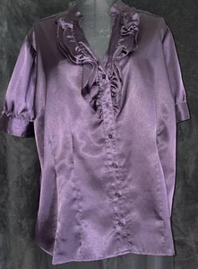 Apt.9 Woman’s Dress Shirt 2X Plum Color. - Picture 1 of 12