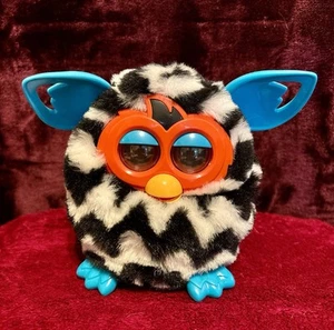 Furby Boom Black & White Zebra Zig Zag Stripes Hasbro Tested Working 2012 - Picture 1 of 3