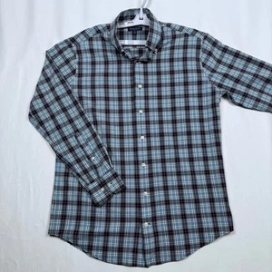 Peter Millar Crown Crafted Mens Medium Plaid Long Sleeve Button Up Shirt - Picture 1 of 9