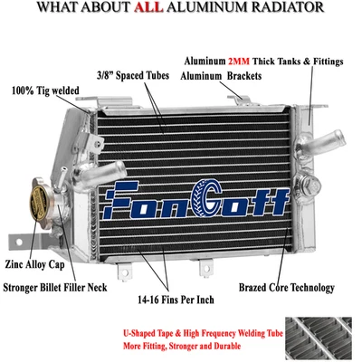 Radiador de aluminio de 2 filas para Kawasaki KLR650 KLR 650 2008-13 2009 10 11 2012 Foto 1 de 4