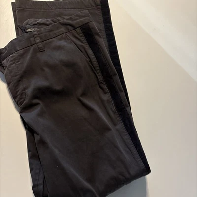 Pantalones James Perse Hombre Gris Algodón Rayas Hechos en USA Perfecto Estado Foto 1 de 4