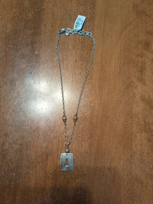 Брайтон медный каньон серебро прокрутки прямоугольник подвеска бисером ожерелье, новый с Ярлыками - Изображение 1 из 4