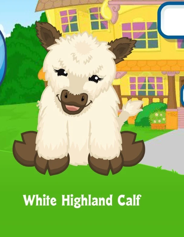Webkinz Classic White Highland Calf Virtual PET Adoption Code Only Messaged - Image 1 of 1