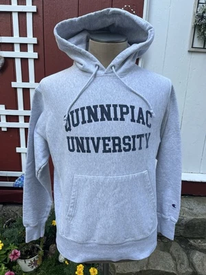 Quinnipiac University Champion Reverse Weave Hoodie Adult Size M Gray NCAA - Image 1 of 4