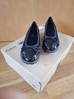 GABOR Damen Schuhe Ballerinas Gr. 5 schwarz glänzend Neuwertig  - Bild 1 von 4