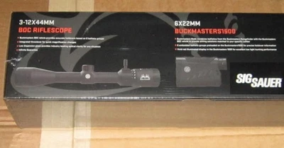 SIG SAUER Scope 3-12x44mm BDC Combo Kit 6x22mm Range Finder Buckmasters 1500