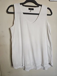 Forte Cashmere Sleeveless Shell White Basic Size Large - Picture 1 of 4