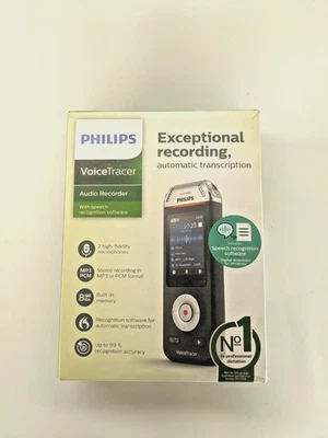 Philips Voice Tracer DVT2810 Digital Recorder 8GB built in Memory Rechargable. - Image 1 of 2