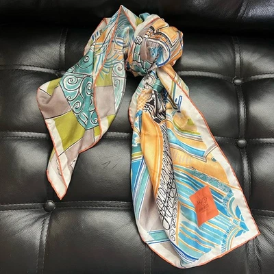 "Bufanda de seda Asprey x The Ritz Londres 100 aniversario Italia enrollada a mano 35"" rara" Foto 1 de 4