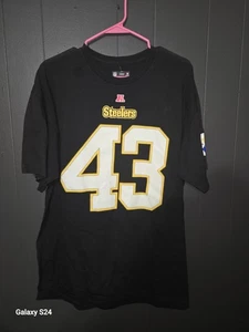 NFL Team Pittsburgh Steelers #43 Troy Polamalu Black T-Shirt Stitch Herren XL  - Bild 1 von 4