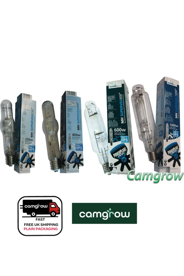 PowerPlant MH 250W - 400W - 600W - 1000W  SuperVeg Metal Halide Bulb Hydroponics - Image 1 of 2