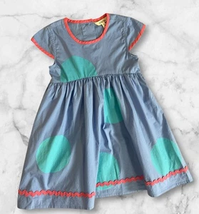 MATILDA JANE Lets Go Together Kitty Dress Polka Dots Blue Coral Sz 6 - Picture 1 of 10