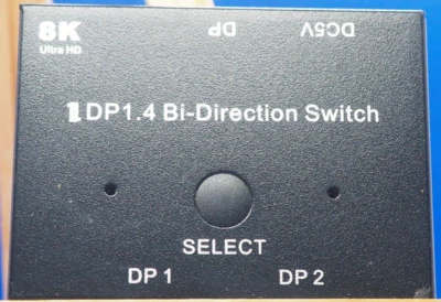 DisplayPort Switch, 16K DisplayPort Splitter 2 in 1 Out DisplayPort - Image 1 of 4