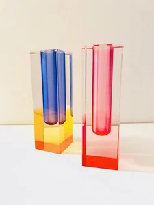 🔴 Set 2 vasi soliflower in lucite - Foto 1 di 11