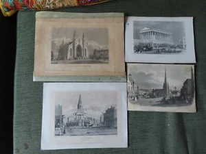 Birmingham Victorian Steel Engravings x 4 - St Martins/Trinity/ Christ Church - Picture 1 of 3