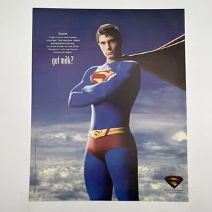 Got Milk Superman Returns Brandon Routh 2006 Print Ad 9.5"x12" super hero - Picture 1 of 2
