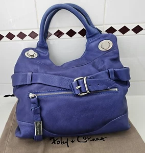 Foley + Corinna Cornflower Blue Leather Handbag Good Cond ASO GOSSIP GIRL BLAIR - Picture 1 of 10