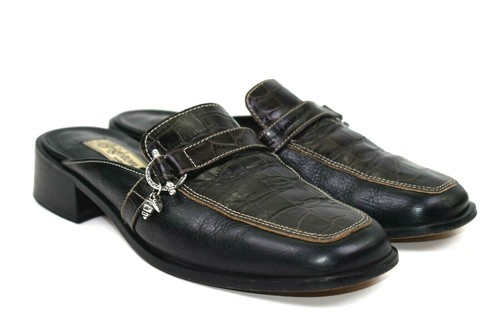 Brighton Jordan sandali donna pelle marrone argento charm slide misura 7 5 M