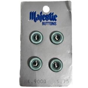 Majestic Buttons Vintage Green HK.900D Size 20 Four on Card 1/2" 2 Hole Flat - Picture 1 of 14