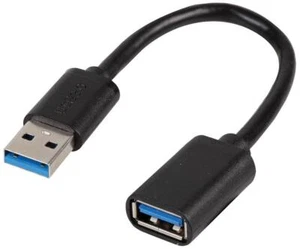PRO SIGNAL - USB 3.0 A mannelijk naar vrouwelijk verlengsnoer, 0,15 m zwart - Afbeelding 1 van 1