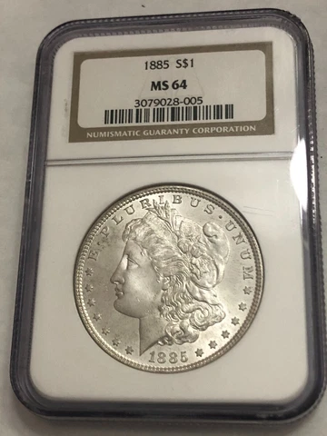 1885 near gem BU Morgan silver dollar. NGC MS64.  #kr005 Cover