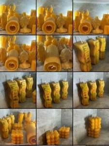 2 X 100% PURE beeswax CANDLES Eco-friendly Hand Made - Picture 1 of 23