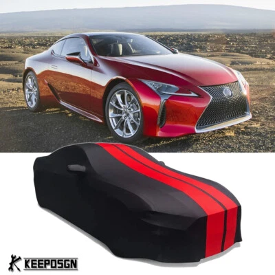 For Lexus LC 500 Indoor Car Cover Satin Stretch Scratch Dust Proof Red-Strip - Image 1 of 4