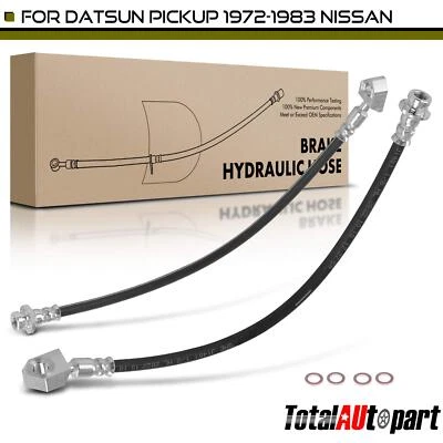 2x Brake Hydraulic Hose for Datsun Pickup Nissan D21 Pickup RWD Front LH & RH - Image 1 of 4