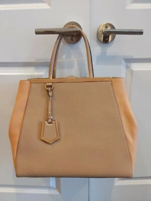 Fendi 2jours EUC handbag large shopper tote beige nude 3jours $2,450 - Image 1 of 4
