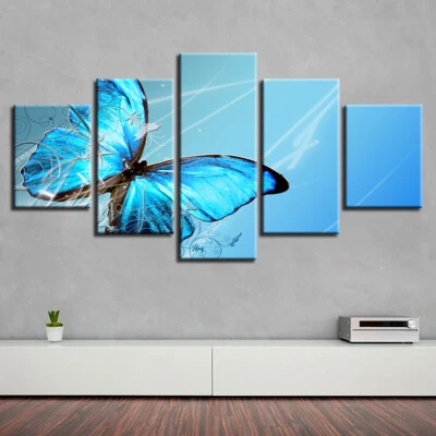 Abstract Butterfly Insect Canvas Print Painting Wall Art Home Decor Picture 5PCS - Image 1 of 4
