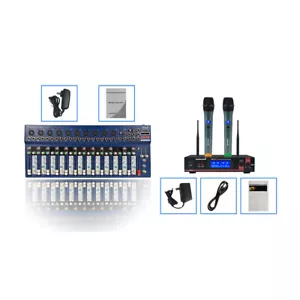 14-Channel DJ USB Bluetooth Mixer Audio Mixing Console System 2CH UHF Microphone - Picture 1 of 11