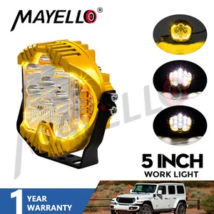 5" LED Light Bar Offroad Pod Halo DRL for Polaris RZR Ranger Bombardier UTV ATV - Picture 1 of 5