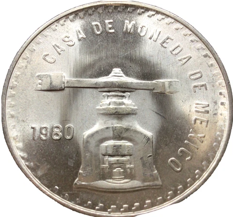 🌟 1980 MEXICO Balance Scale Onza Coin 1 Oz Silver Coin UNC ICY WHITE BLAZING BU Cover