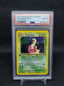 2000 Meganium 11/111 1st Edition Neo Genesis Holo Rare PSA 8 Pokemon TCG - Picture 1 of 2