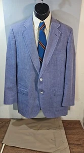 VTG John Alexander Blue Cotton Summer Jacket 42L & Tailor's Bench Slacks 36×31  - Picture 1 of 22