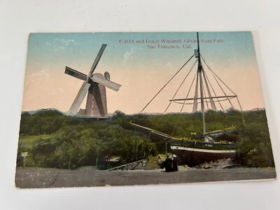 CJOA Ship and Dutch Windmill Golden Gate Park San Francisco California Postcard - Image 1 of 2
