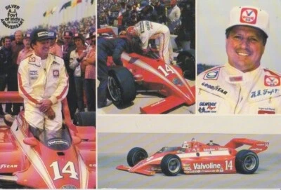 1982 A.J. Foyt Valvoline Cosworth March Indy 500 Indy Car Hero Card Postcard - Image 1 of 2