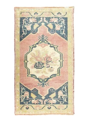 Eco Friendly Stylish Bath, Floor Mat-Hand Knotted Oushak Turkish Rug-1.9x3.1 ft - Image 1 of 4