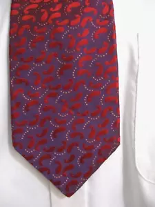 TED PANAKER LONDRES = = = IMPRESIÓN DE CACHEMIRA ROJA = = CORBATA DE CUELLO DE SEDA - Imagen 1 de 3