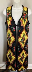 Vintage Jovi QUILTED DUSTER VEST Juniors 9 LONG Sleeveless HIPPIE GROOVY - Picture 1 of 4