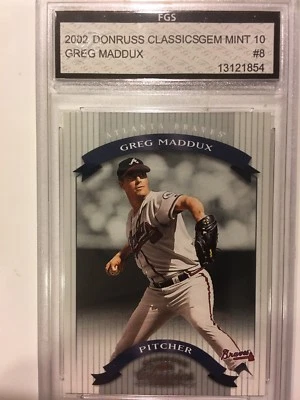 2002 Donrus Classics #8 Greg Maddux FGS GEM MINT 10 - Image 1 of 2
