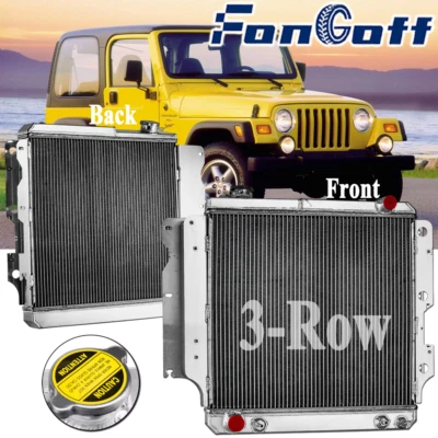 Nuevo radiador de 3 filas para Jeep Wrangler 1987-2006 YJ TJ 2,4 L 2,5 L 4,0 L 4,2 L CC2101 Foto 1 de 4