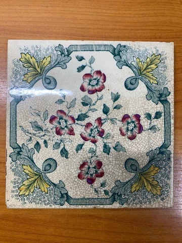 TRANSFER PRINT TILE Art Deco NOUVEAU VINTAGE RARE ANTIQUE ENGLAND Cover
