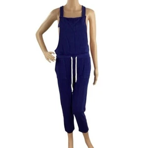 Monrow Marine Strick Overall Kordelzug Taille Overall Style Größe S - Bild 1 von 7